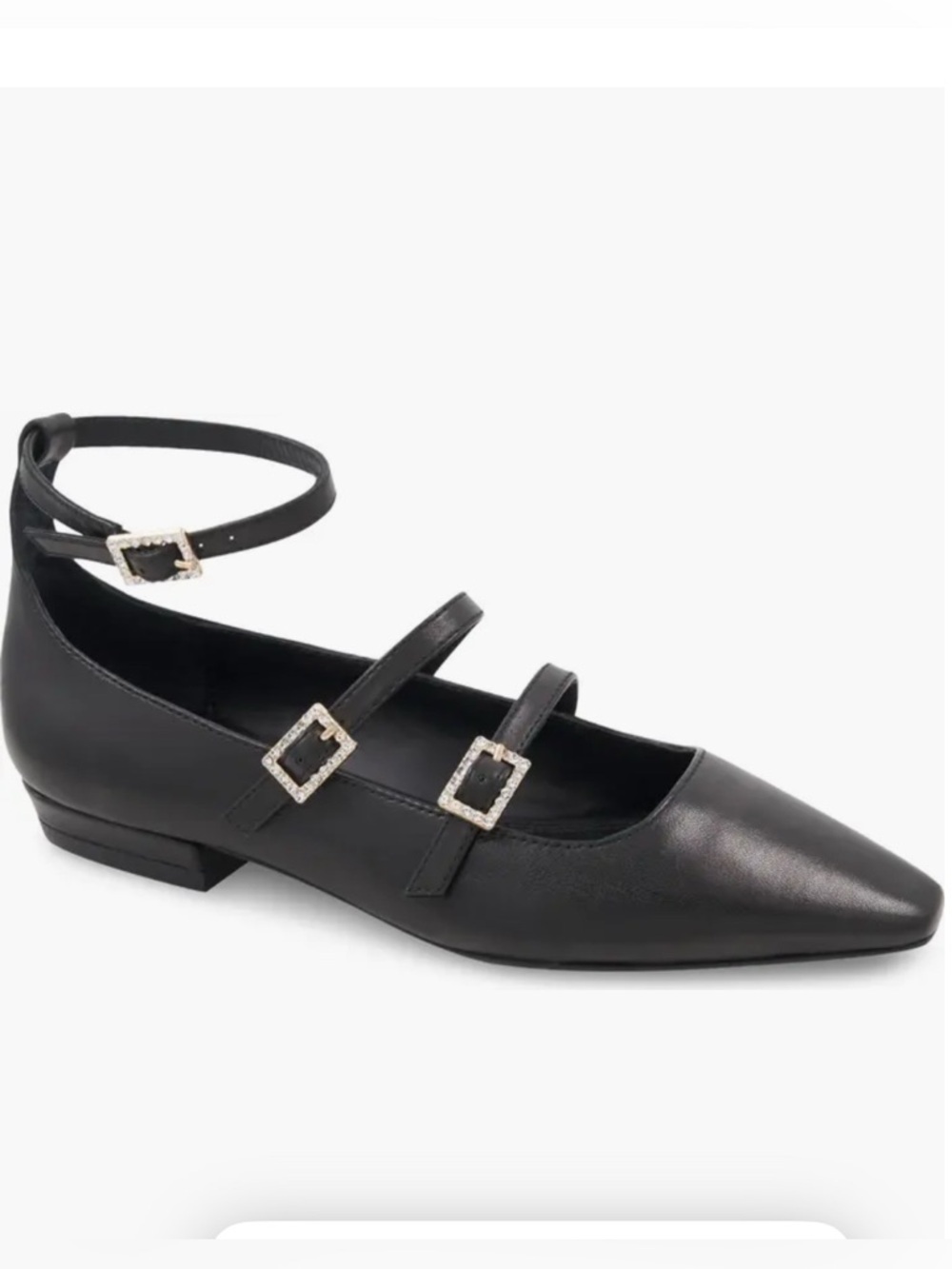 BCBGMaxAzria Taji Mary Jane  Women’s Black Leather Flats size7.5 NIBox Size 7.5